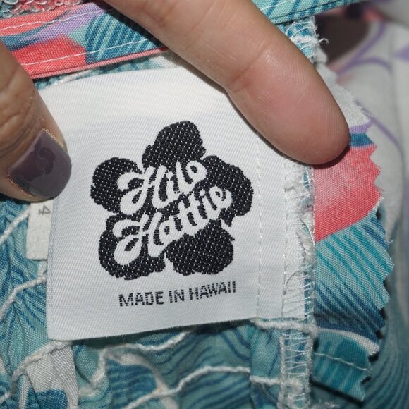 Vintage 80s Hilo Hattie Hawaiian Floral Dress - Picture 8 of 12